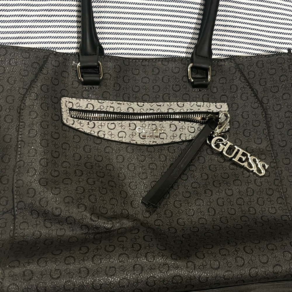 GUESS Black and Silver Tote